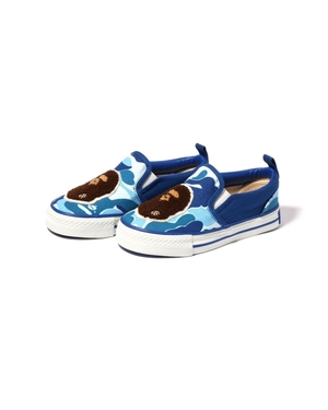 Chaussure Bape ABC Ape Head Patch Slip Ons Bleu Enfant | YME-74456030